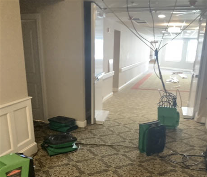 water damage cleanup in commercial space